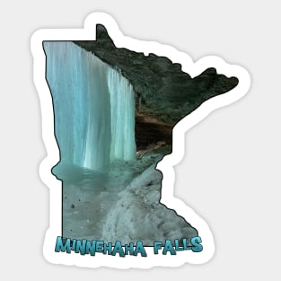 Minnesota State Outline (Minnehaha Falls in Winter) Sticker